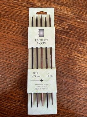 Lantern Moon double pointed knitting needles dark brown wood set of 5 size 5